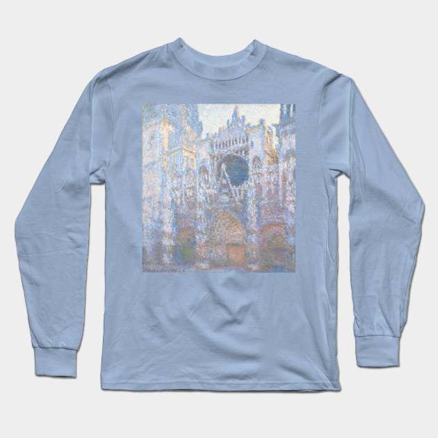 Rouen Cathedral: The Portal (Sunlight) Monet Painting Design Long Sleeve T-Shirt by D5Designs